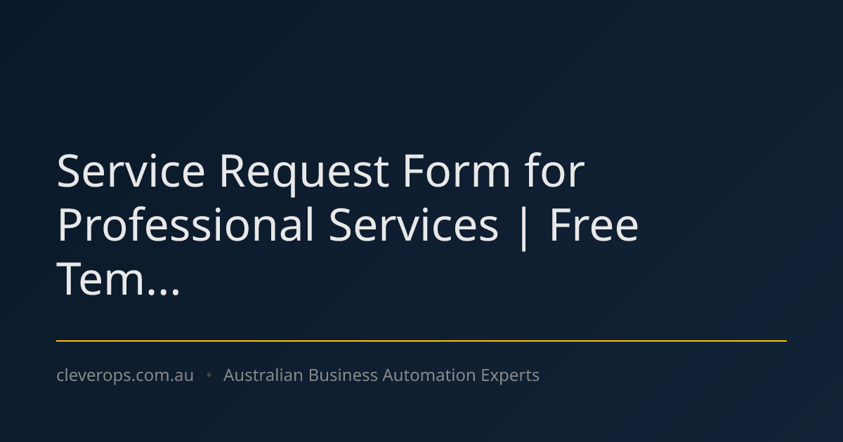 Service Request Form for Professional Services | Free Tem...