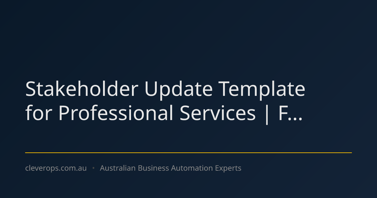 Stakeholder Update Template for Professional Services | F...