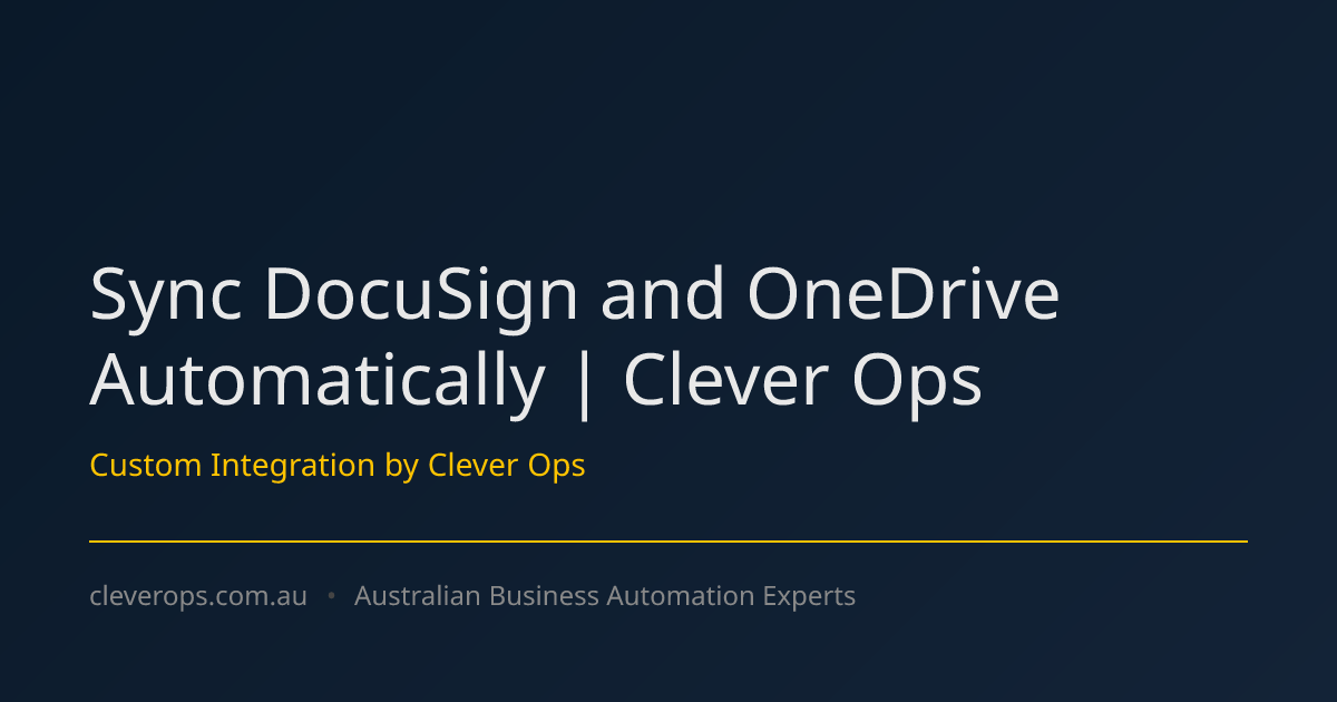 Sync DocuSign and OneDrive Automatically | Clever Ops