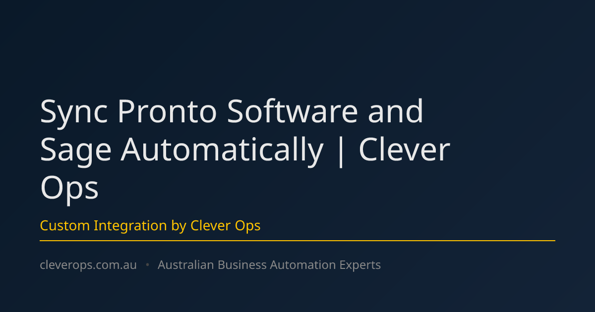 Sync Pronto Software and Sage Automatically | Clever Ops