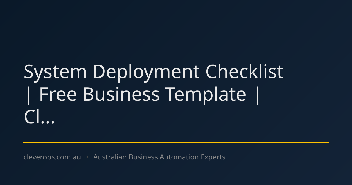 System Deployment Checklist | Free Business Template | Cl...