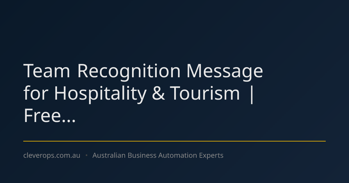 Team Recognition Message for Hospitality & Tourism | Free...