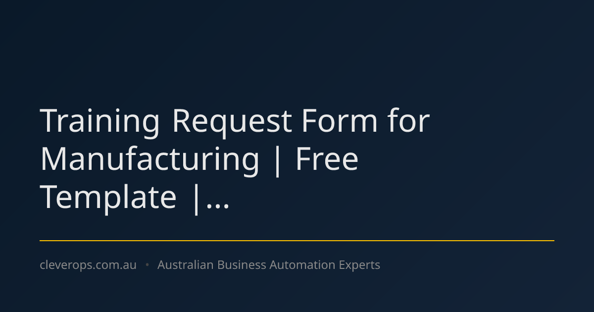 Training Request Form for Manufacturing | Free Template