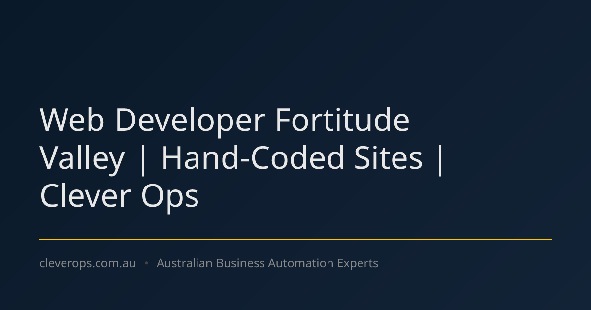 Web Developer Fortitude Valley | Hand-Coded Sites | Clever Ops
