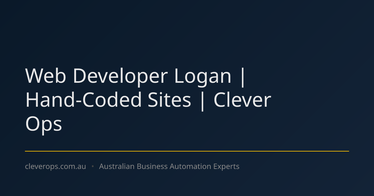 Web Developer Logan | Hand-Coded Sites | Clever Ops