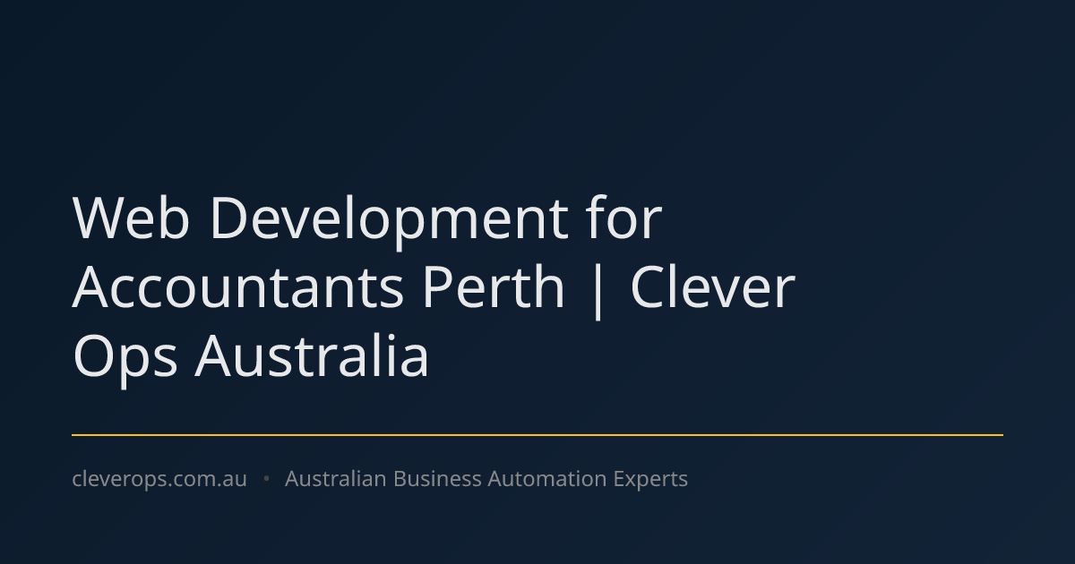 Web Development for Accountants Perth | Clever Ops Australia