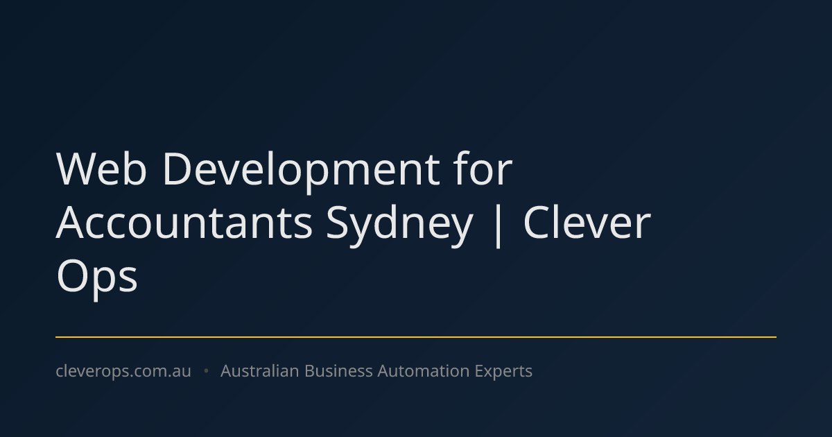 Web Development for Accountants Sydney | Clever Ops