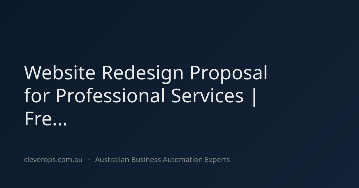 Website Redesign Proposal for Professional Services | Fre...