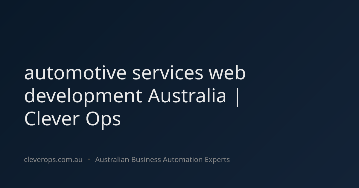 automotive services web development Australia | Clever Ops