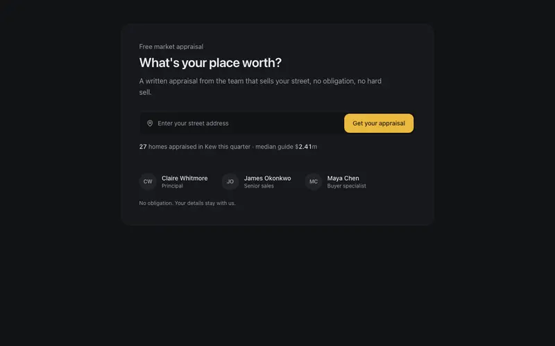Appraisal CTA Panel preview
