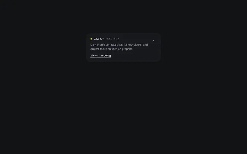 Changelog Toast preview