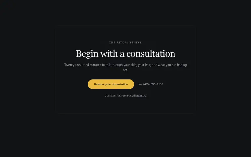 Booking Ritual CTA preview