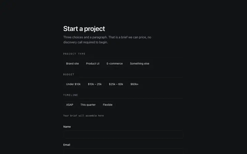 Contact Project Brief preview