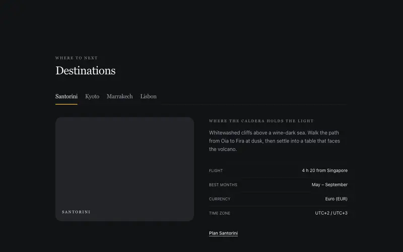 Destination Tabs preview
