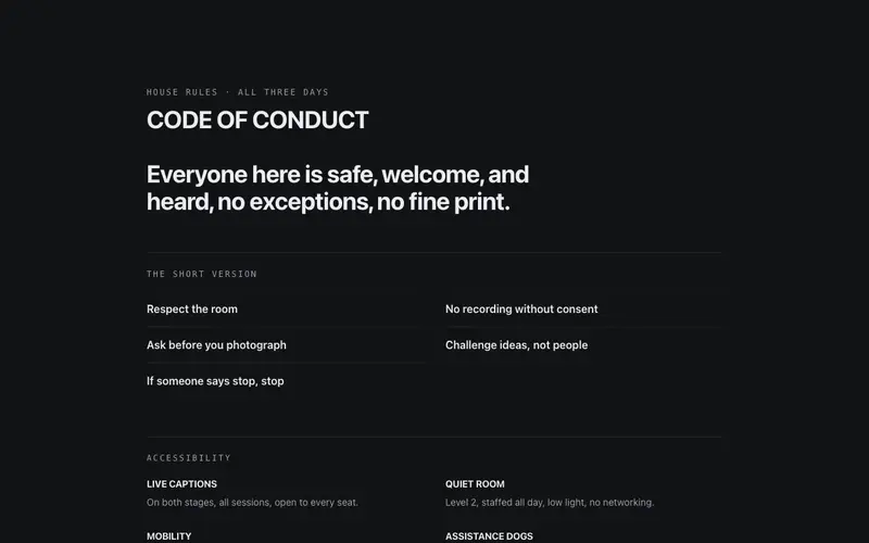 Event Code of Conduct preview