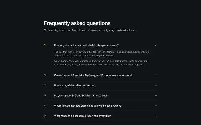 FAQ Disclosure List preview