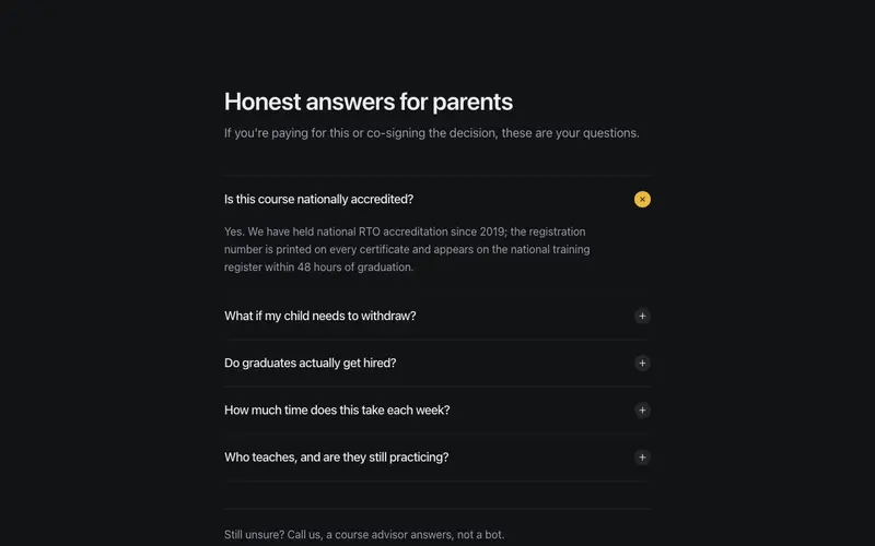 Parents FAQ preview