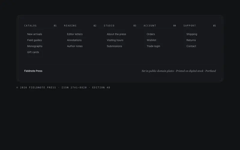 Index Sheet Footer preview