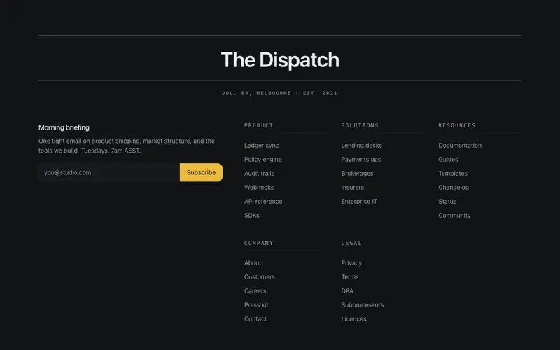 Masthead Footer preview