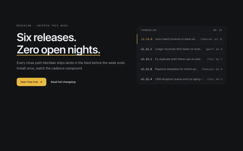 Changelog Hero preview