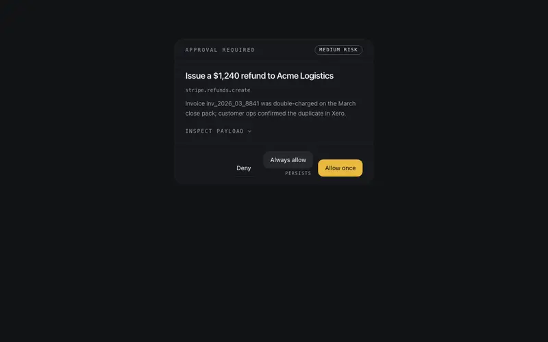 HITL Approval Card preview