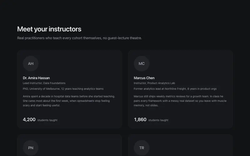 Instructor Panel preview