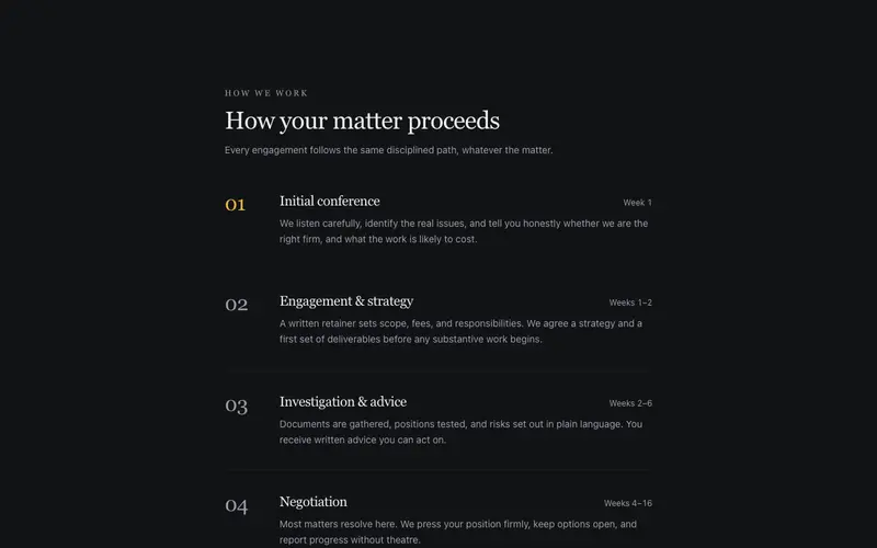 Matter Process Steps preview
