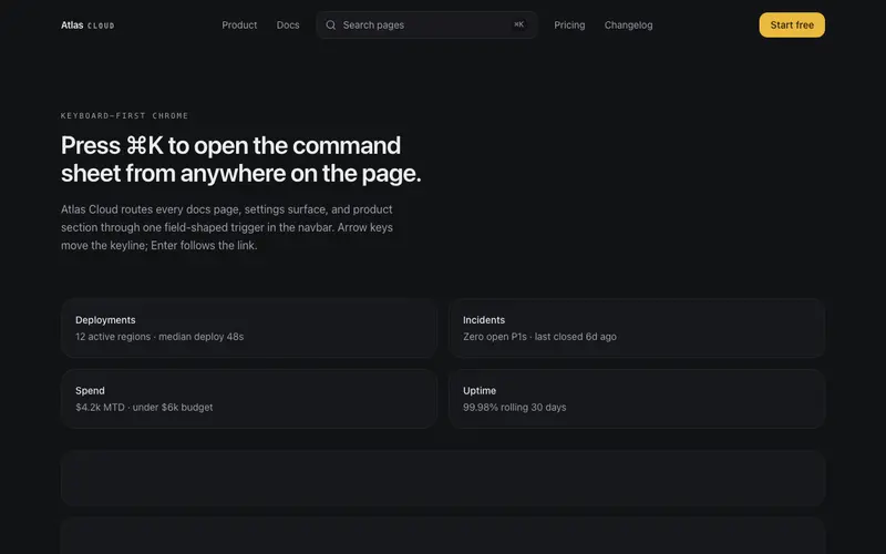 Command Center Navbar preview