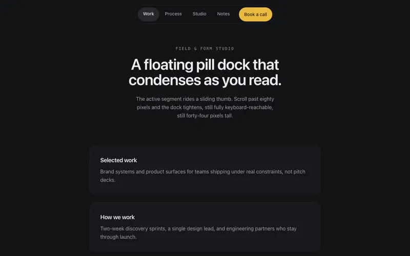 Pill Dock Navbar preview