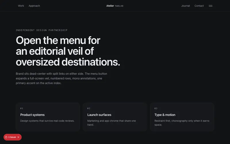 Split Veil Navbar preview
