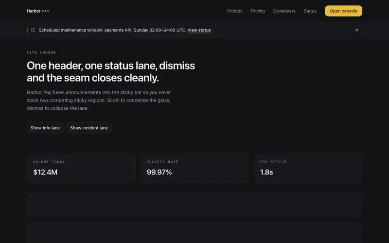 Status Banner Navbar preview