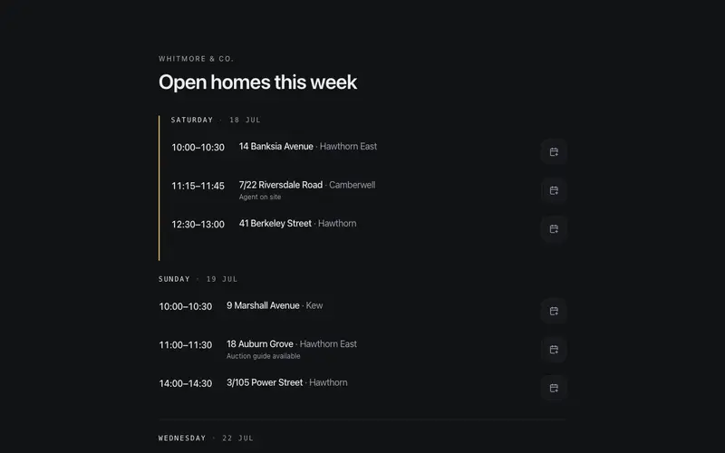 Open Home Schedule preview