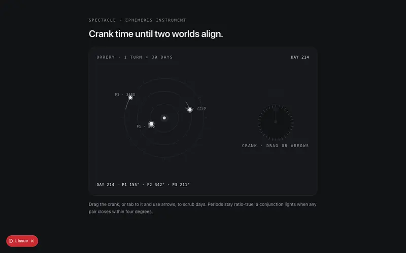 Orrery Crank preview