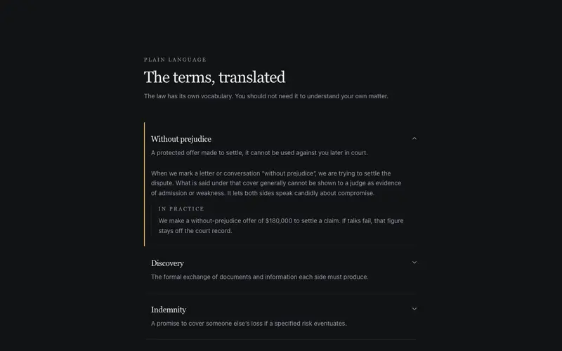 Plain Language Glossary preview
