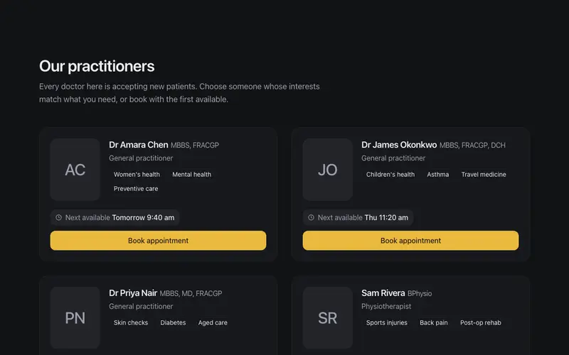 Practitioner Directory preview