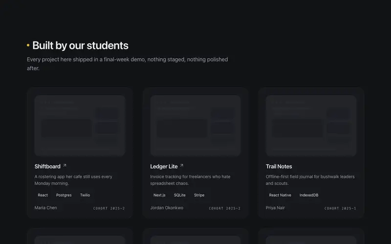Project Showcase Grid preview
