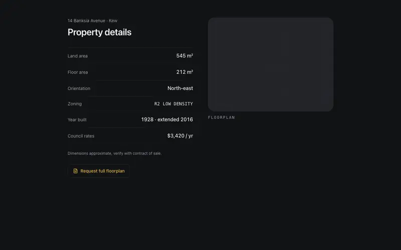 Property Feature Sheet preview