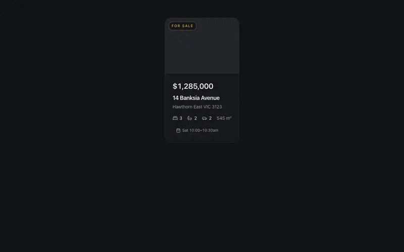 Property Listing Card preview