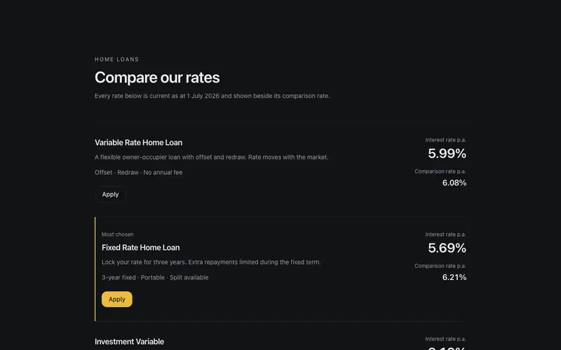 Rate Comparison Sheet preview