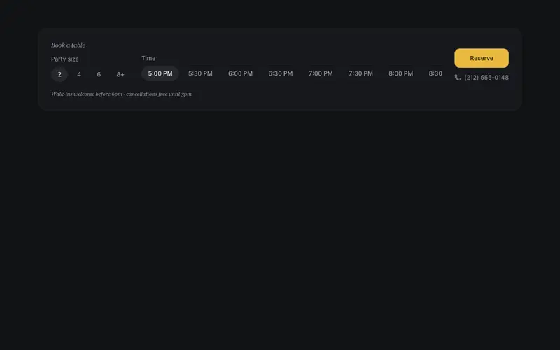 Reservation Bar preview