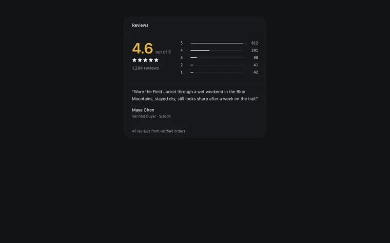 Review Summary Panel preview