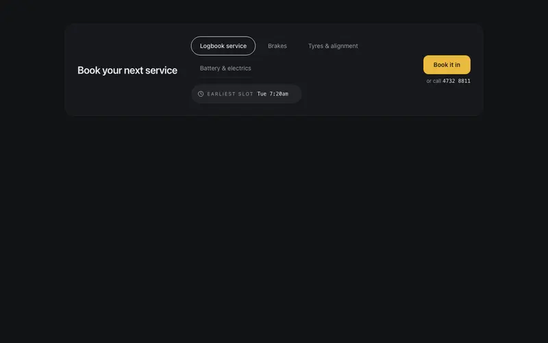 Service Booking Strip preview