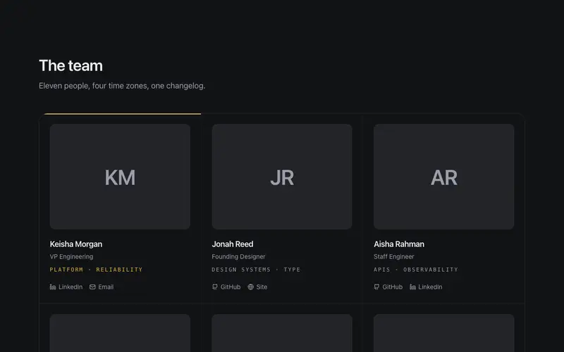 Editorial Team Grid preview