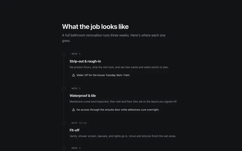 Job Timeline preview