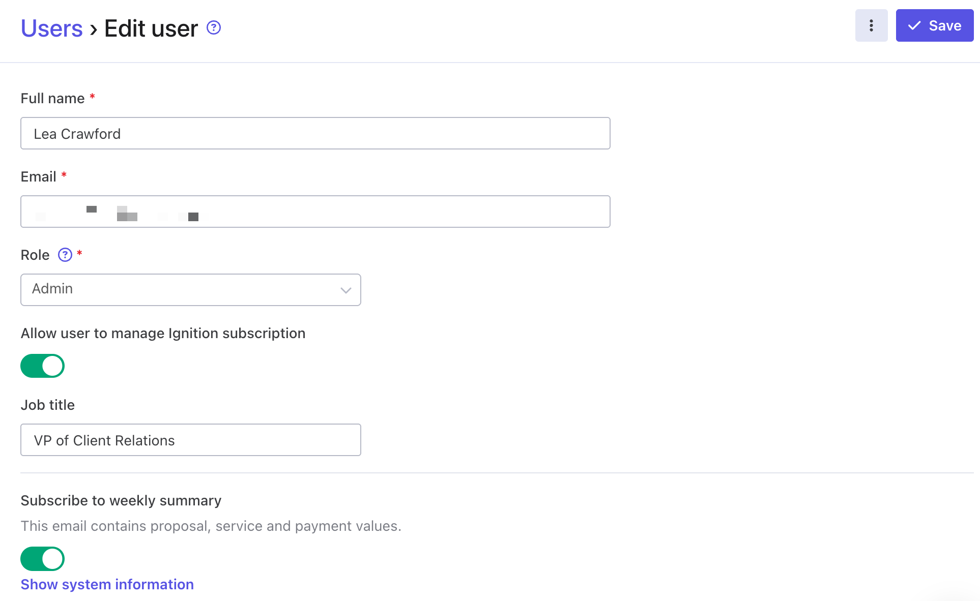 Enter their details and choose the Member role