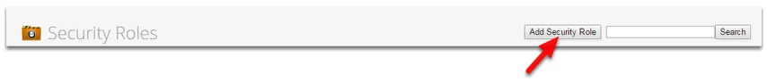 ServiceM8 Security Roles screen with the Add Security Role button highlighted.